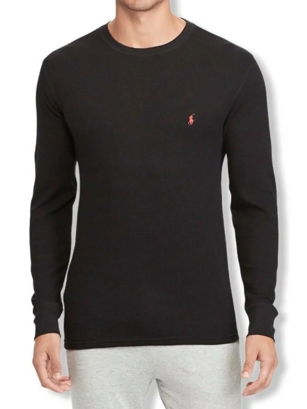 Polo Ralph Lauren black Thermal cotton long sleeve tee shirt size L